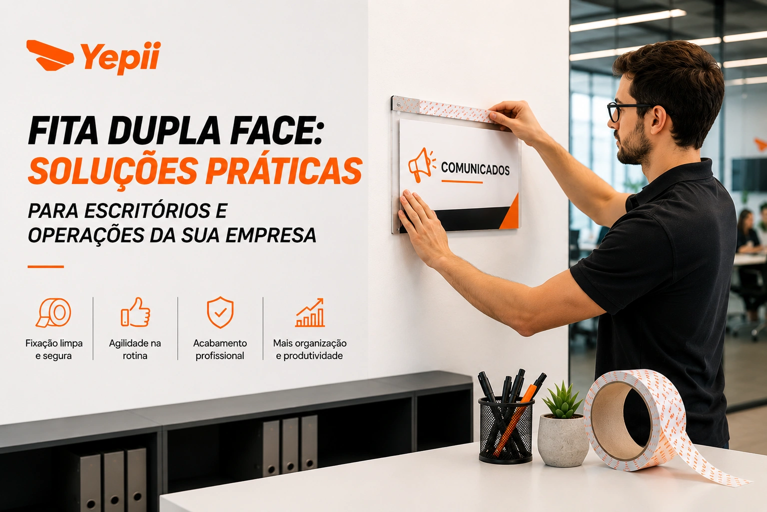 Fita dupla face: soluções práticas para escritórios e operações da sua empresa